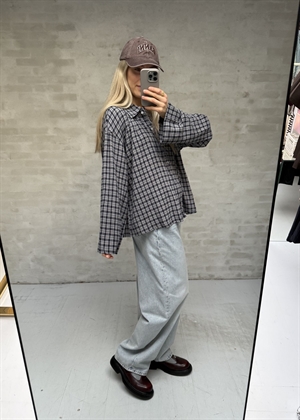 Tinsi check skjorte Grey/Navy Boii Studios